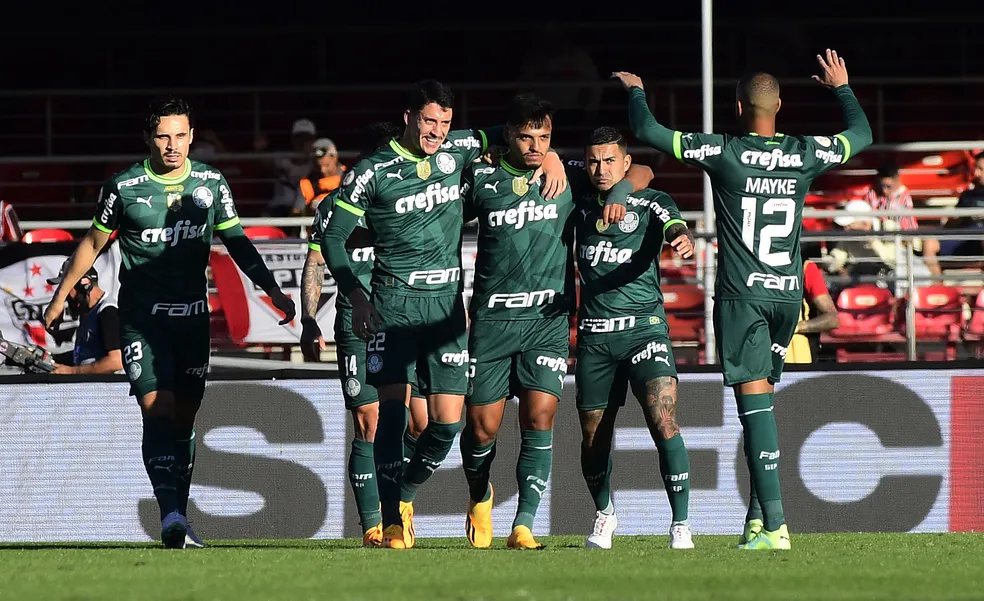 Gabriel Menino gol São Paulo x Palmeiras Campeonato Brasileiro — Foto: Marcos Ribolli