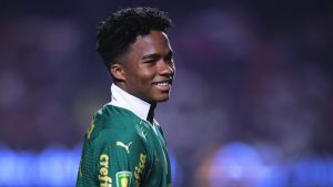 Endrick, atacante do Palmeiras, durante partida contra o São Paulo, pelo Paulistão 2024 - Foto: Ettore Chiereguini/AGIF