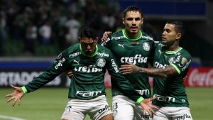 O jogador Rony, da SE Palmeiras, comemora seu gol contra a equipe do C Bolívar, durante partida válida pela fase de grupos, da Copa Libertadores, na arena Allianz Parque. (Foto: Cesar Greco/Palmeiras/by Canon)