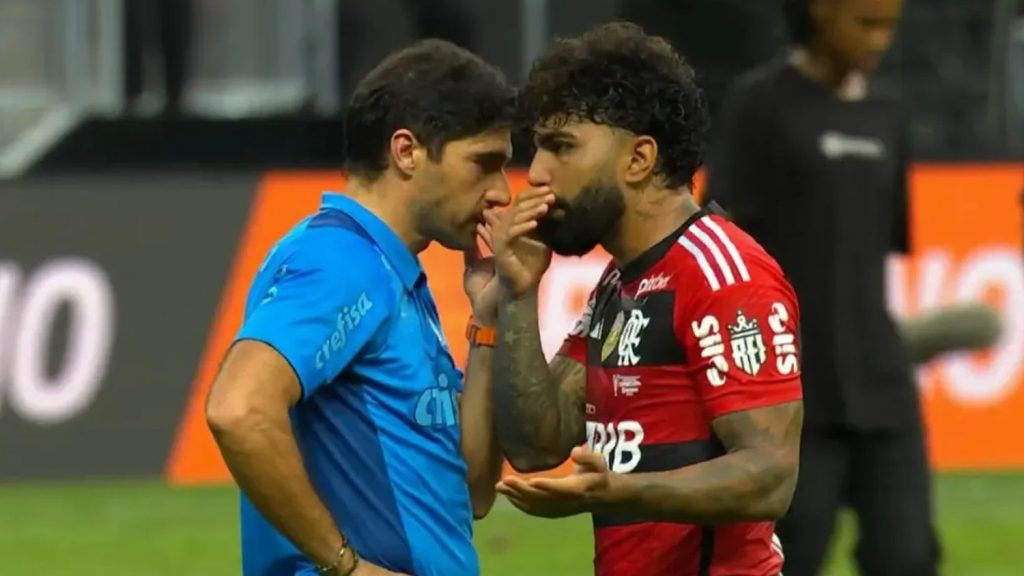 Abel Ferreira e Gabigol. Foto: reprodução/Premiere