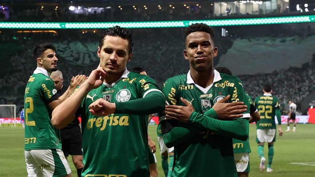 Veiga e Estevão. Foto: Cesar Greco/Palmeiras