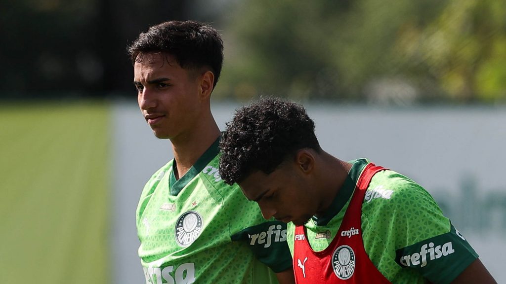 Vitor Reis e Luighi. Foto: Cesar Greco/Palmeiras