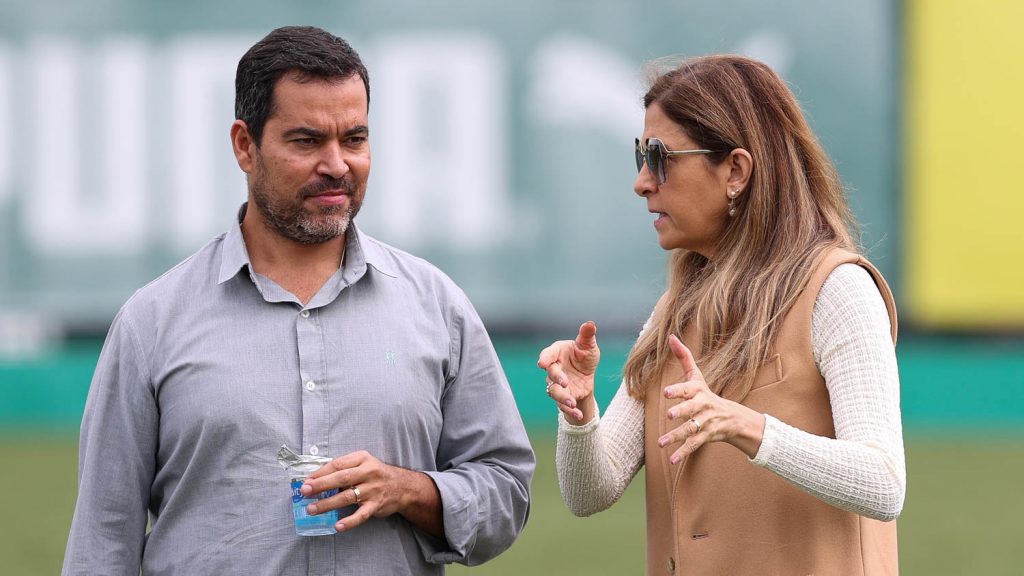 Leila e João Paulo Sampaio. Foto: Cesar Greco/Palmeiras