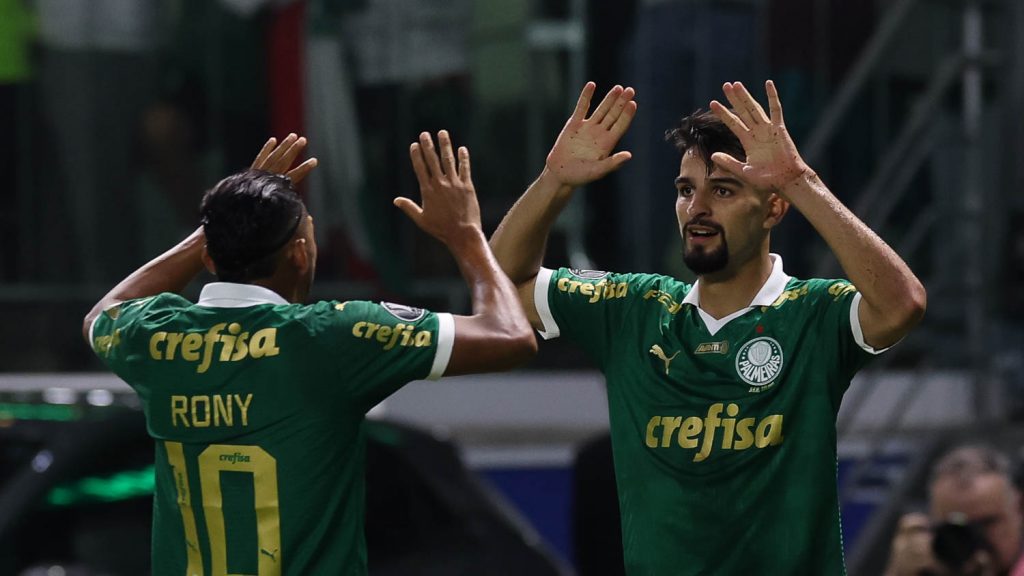 Flaco López e Rony. Foto: Cesar Greco/Palmeiras