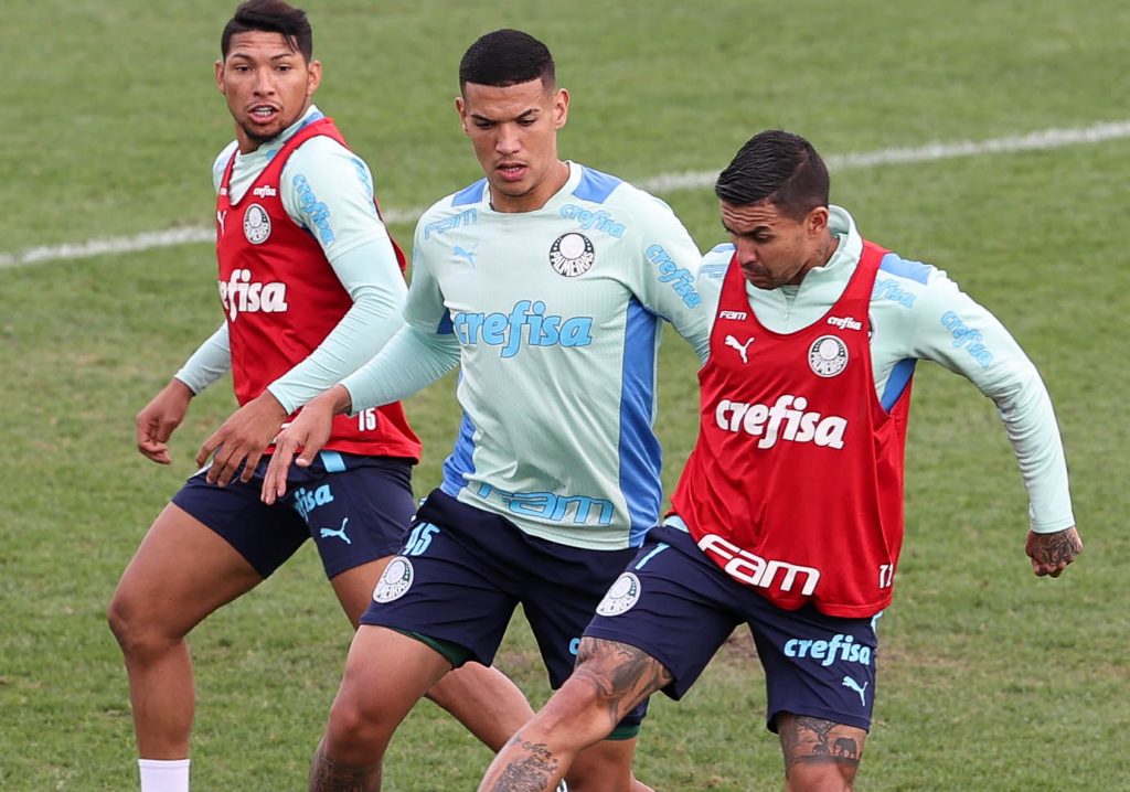 Dudu, Naves e Rony. Foto: Cesar Greco/Palmeiras