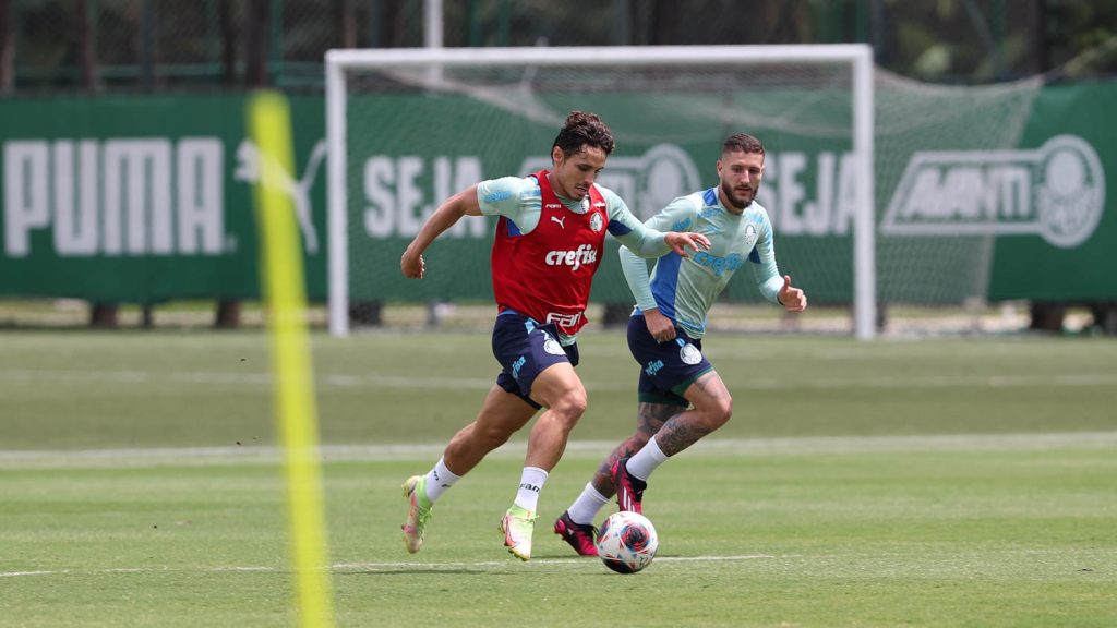 Veiga e Zé Rafael, do Palmeiras. Foto: Cesar Greco