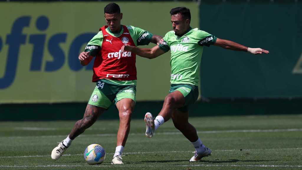 Menino e Naves. Foto: Cesar Greco/Palmeiras