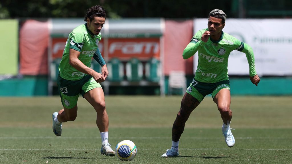 Ríos e Veiga. Foto: Cesar Greco/Palmeiras