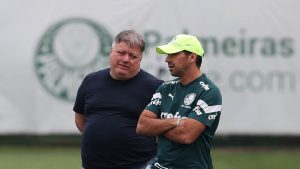 Anderson Barros e Abel Ferreira. Foto: Cesar Greco/Palmeiras