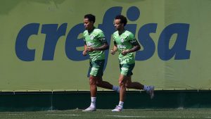 Lázaro e Felipe Anderson. Foto: Cesar Greco/Palmeiras