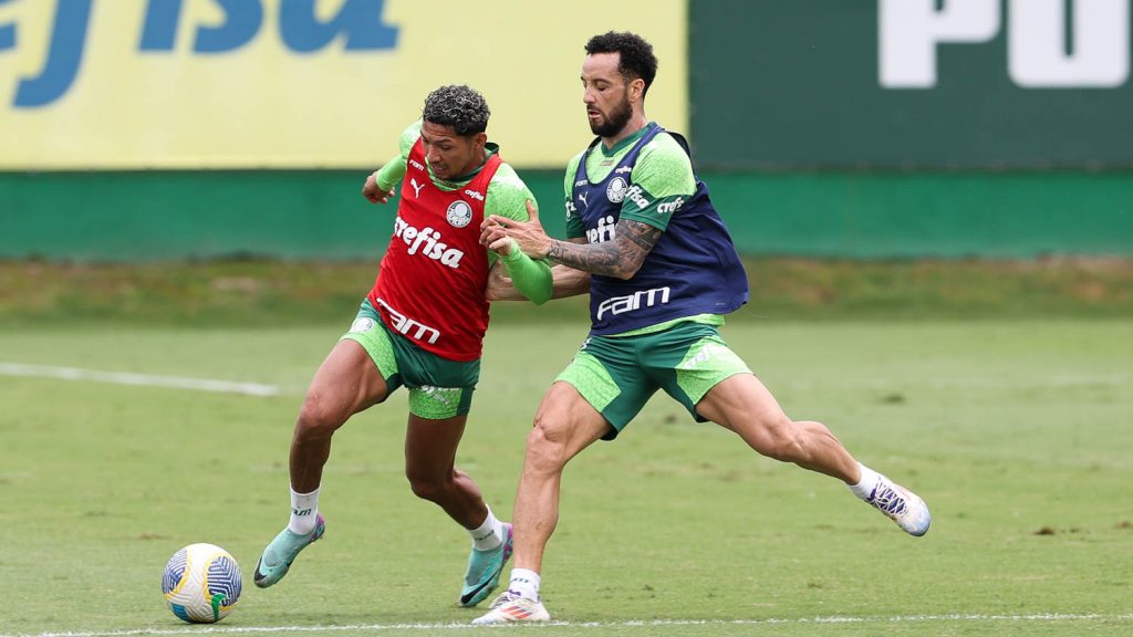 Rony e Felipe Anderson. Foto: Cesar Greco/Palmeiras