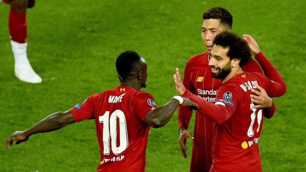Salah e Roberto Firmino em partida pelo Liverpool. Reprodução Instagram